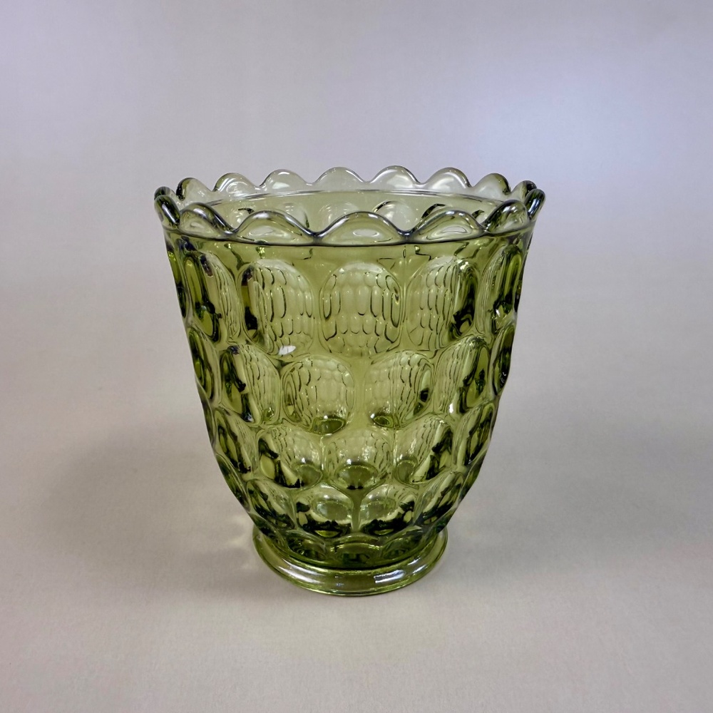 UV Reactive Fenton Green Thumbprint Glass Creamer & Sugar Bowl Set - Picture 14 of 16